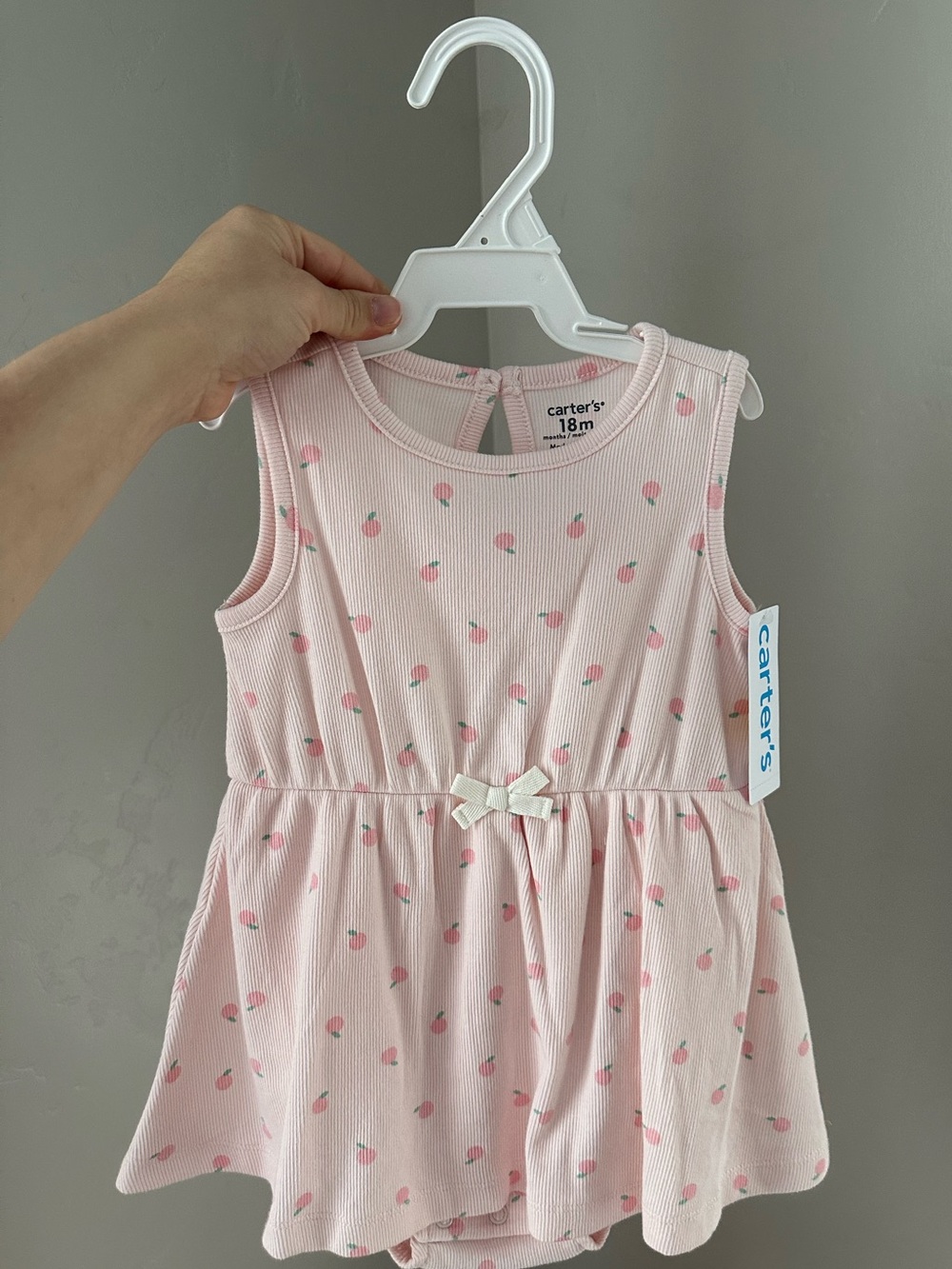 Cotton Blend Peach Print Dress